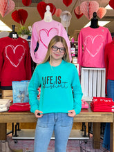 Load image into Gallery viewer, Life Is Short Make It Count Teal Soft Long Sleeve Unisex Tee