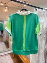 Load image into Gallery viewer, Ladies Green Collared Top