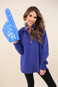 Ladies Casual Quarter Zip Pullover