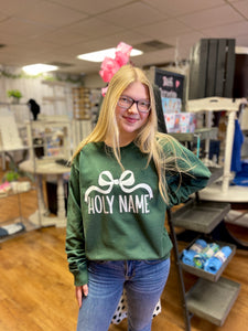 Holy Name Bow Soft Unisex ComfortWash Sweatshirt