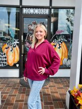 Load image into Gallery viewer, Ladies Buttery Soft Maroon Knit Collared Oversized Top