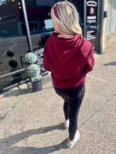 Load image into Gallery viewer, Maroon French Terry Waist Cropped Hoodie