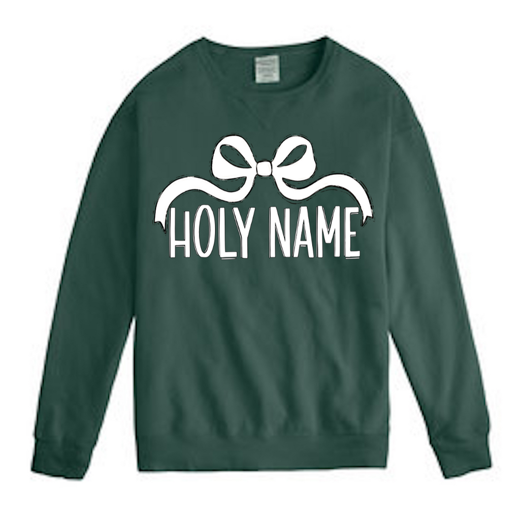 PREORDER ONLY- Holly Name Bow Soft Unisex ComfortWash Sweatshirt