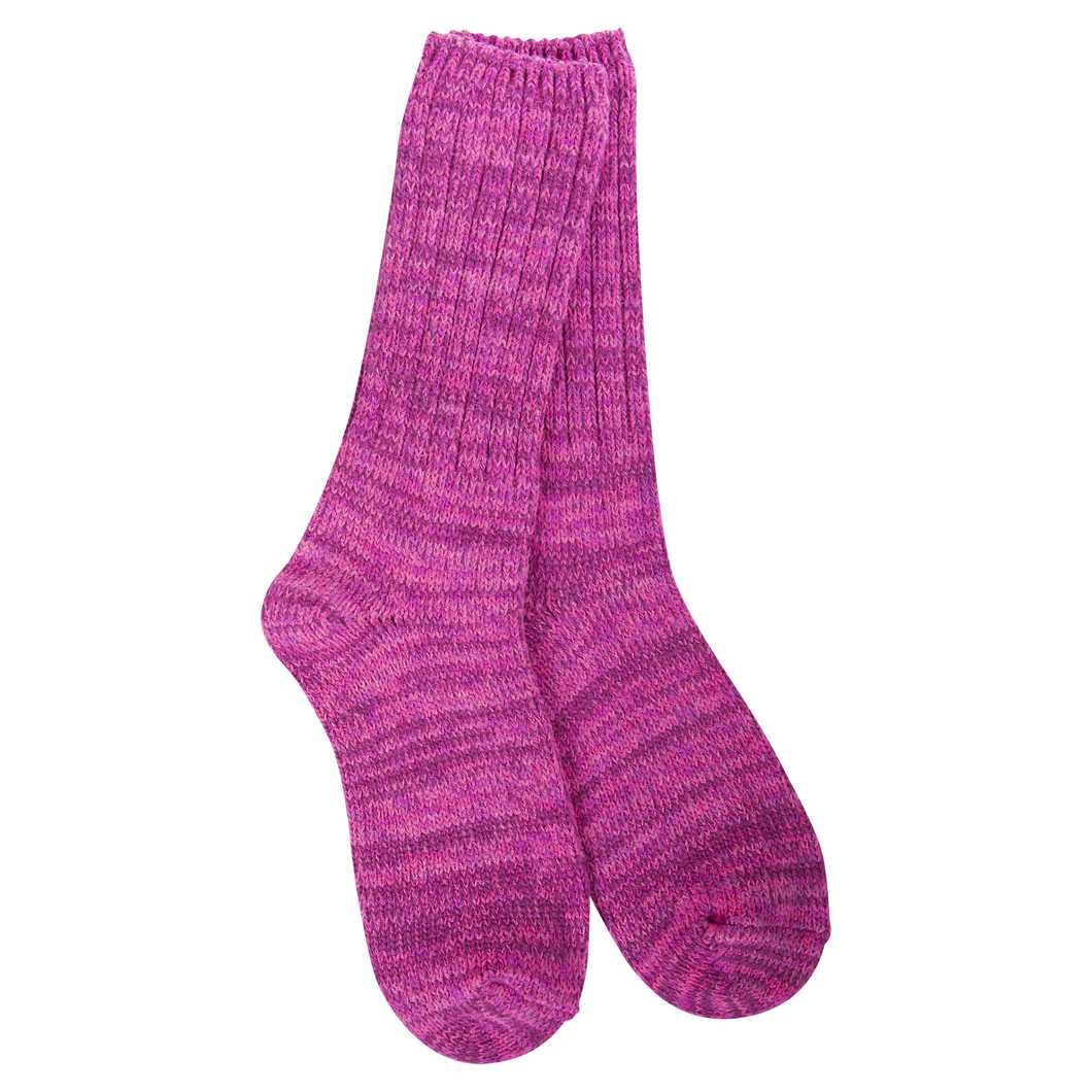 World's Softest Socks Weekend Crew- Hot Pink