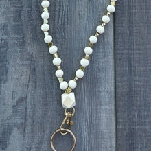 Load image into Gallery viewer, Gold Heart Beaded Lanyard with Breakaway Clasp