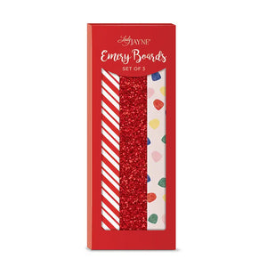 Glitter Emery Board Set of 3 Candy Stripe Gumdrop