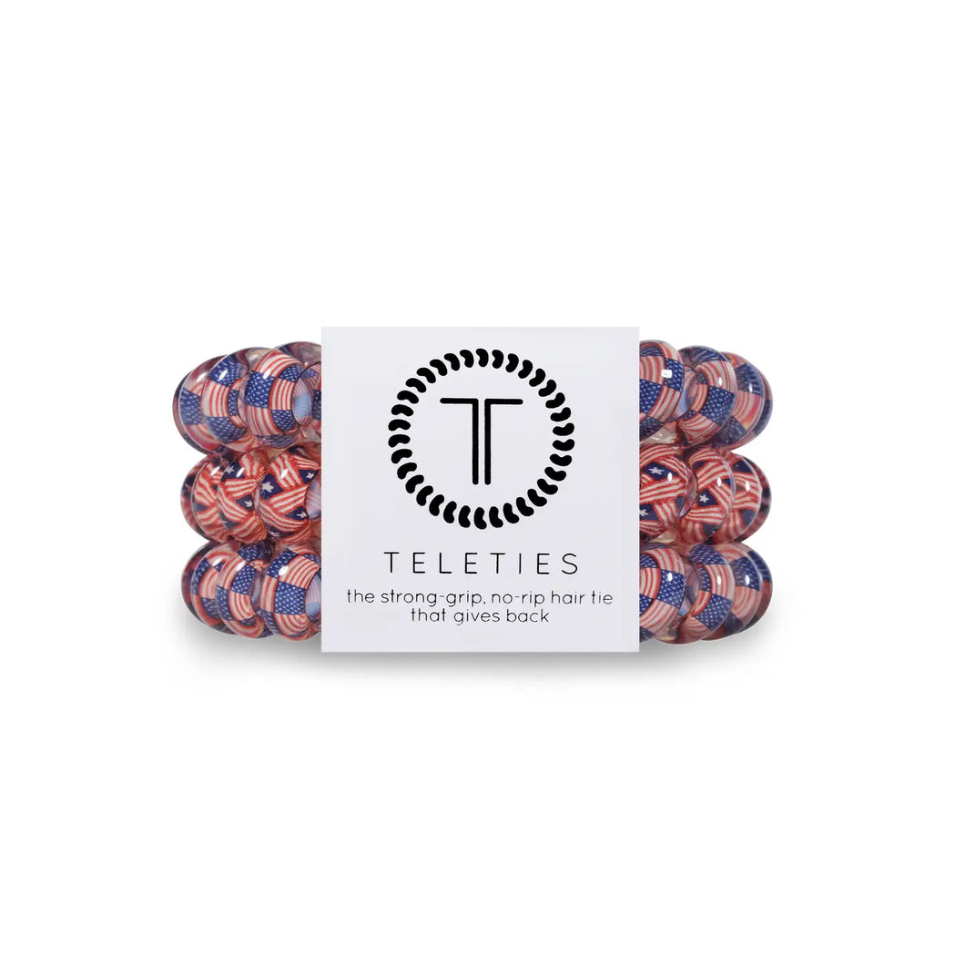 Stars and Stripes Teleties Large 3-Pack Hair Ties