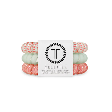 Calming Coral Teleties Large 3-Pack Hair Ties