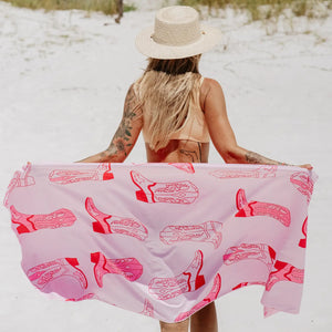 Quick Dry Boots & Stars Beach Quick Dry Beach Towel 63” x 31”