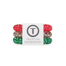 Load image into Gallery viewer, Teleties Large 3-Pack Hair Ties- Hooked On Christmas