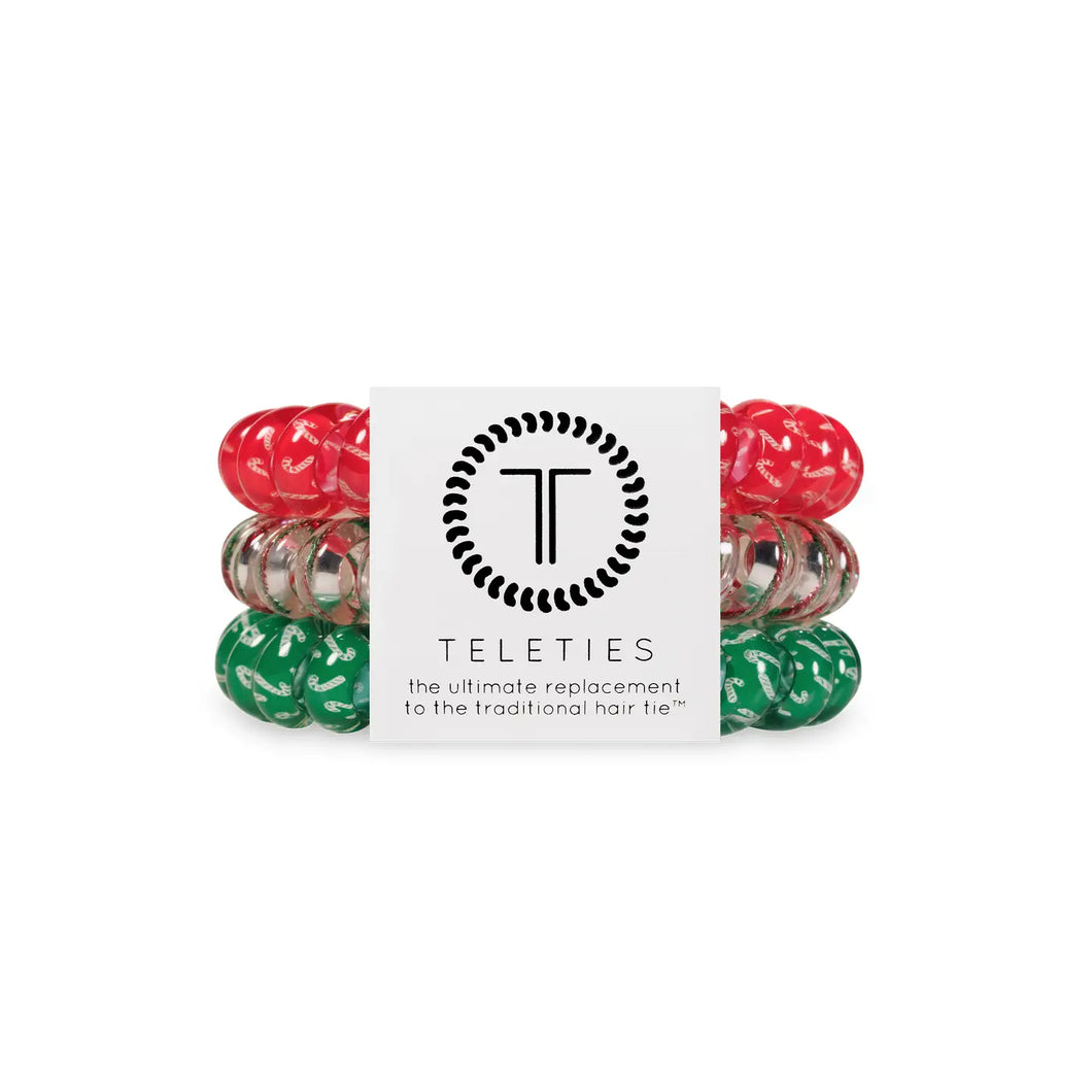 Teleties Large 3-Pack Hair Ties- Hooked On Christmas