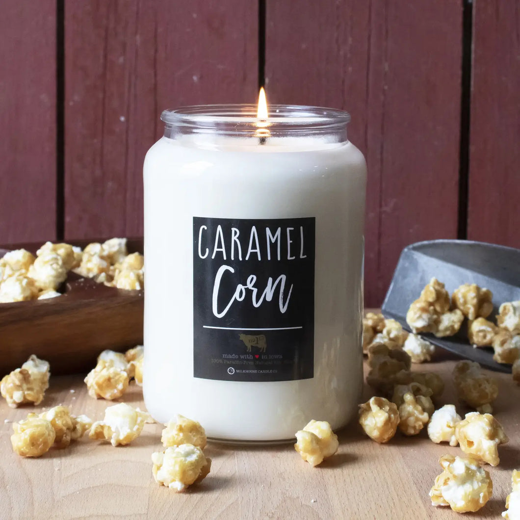 26oz Caramel Corn Apothecary Farmhouse Jar Candle