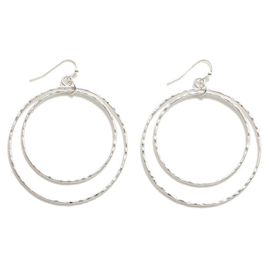 Textured Layered Circle Drop Earrings