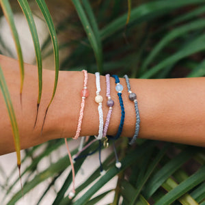 Strawberry Coral Quartz Braided Stone Bracelet