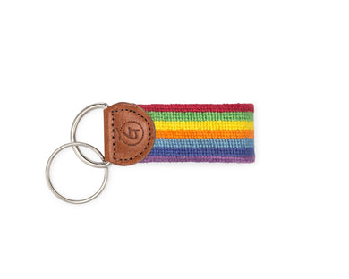 Gay Pride Needlepoint Keychain