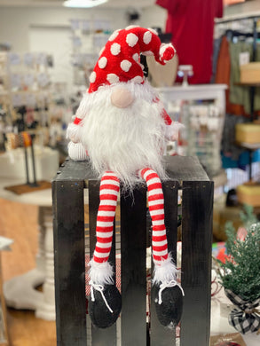 Red With White Polka Dots Santa Gnome